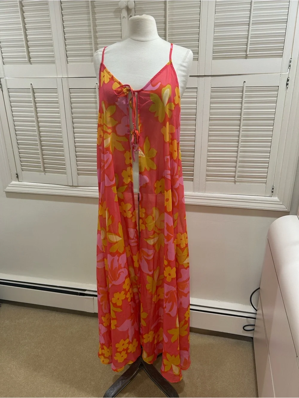 New Beach Riot Pink & Yellow Floral Cover Up